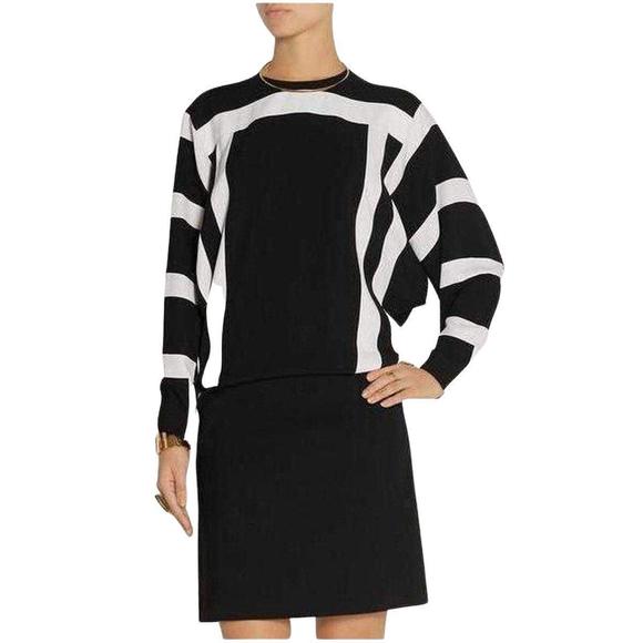 Chloe - Black and White Monochrome Crepe Shift Dress - FR 40 - Picture 3 of 5